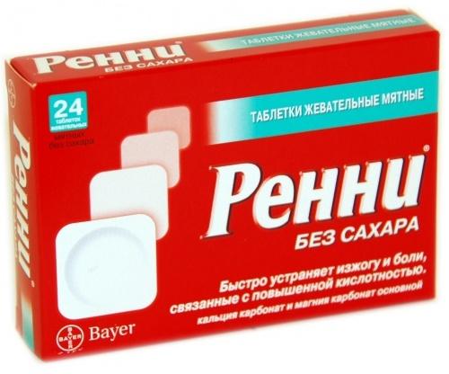 Препарат Ренни от изжоги 