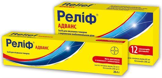 Релиф свечи от геморроя